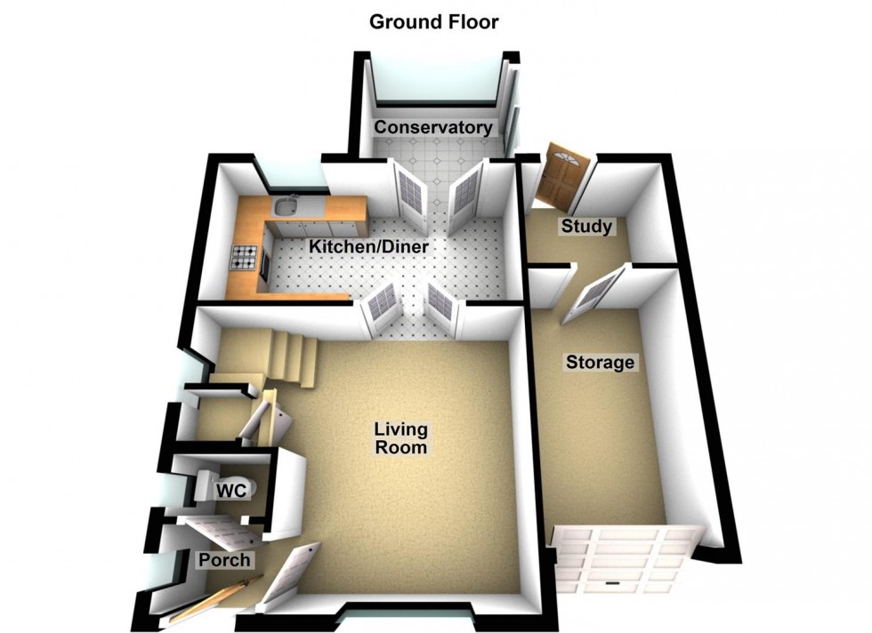 Floorplan for Oldfield Gardens, Whittlesey, Peterborough